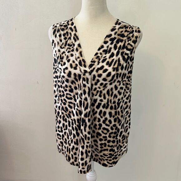 Vince Camuto animal print sleeveless blouse Size XS - Picture 1 of 8
